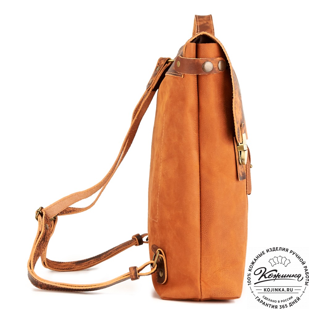 Кожаный рюкзак "Школьник" (терракот со старением)